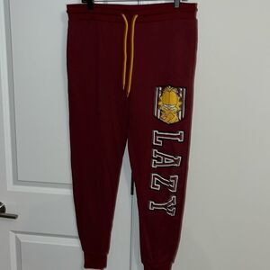 Vintage New women’s Burgundy Red Garfield the Cat Lazy lounge fleece sweatpants